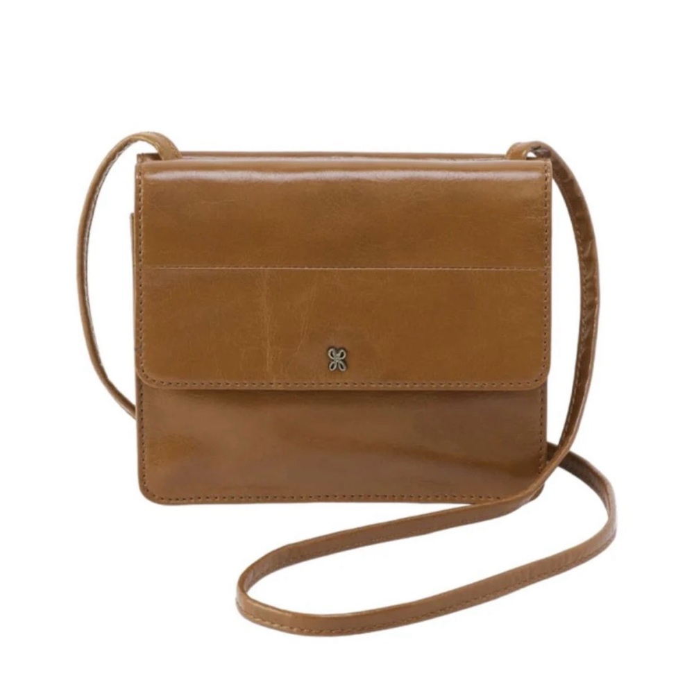 HOBO Jill Wallet Crossbody in polished leather Truffle